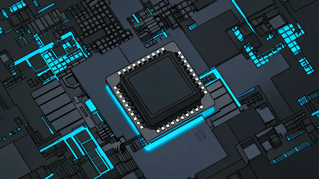 A close-up view of a silicon wafer with a grid of square integrated circuits