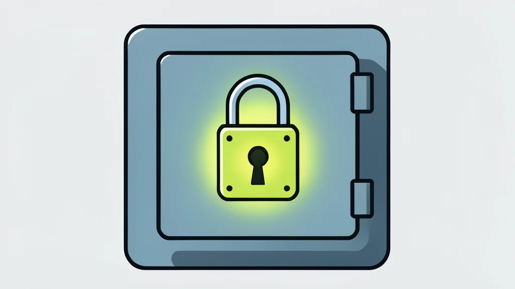 A digital vault with a glowing lock mechanism