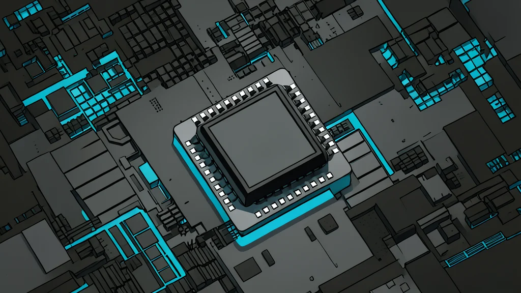 A close-up view of a silicon wafer with a grid of square integrated circuits