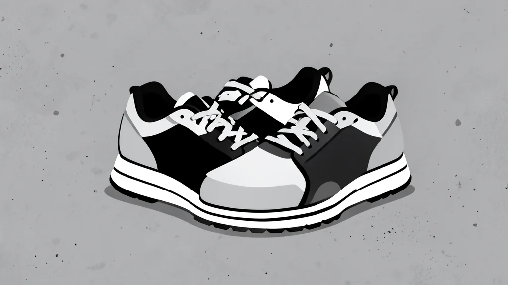 A pair of athletic running shoes resting on a concrete surface