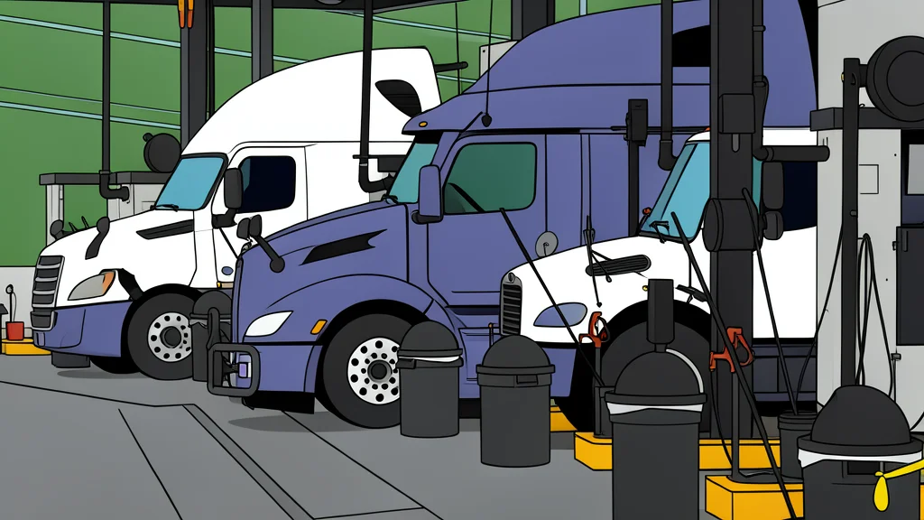 A heavy-duty diesel truck driving on a highway