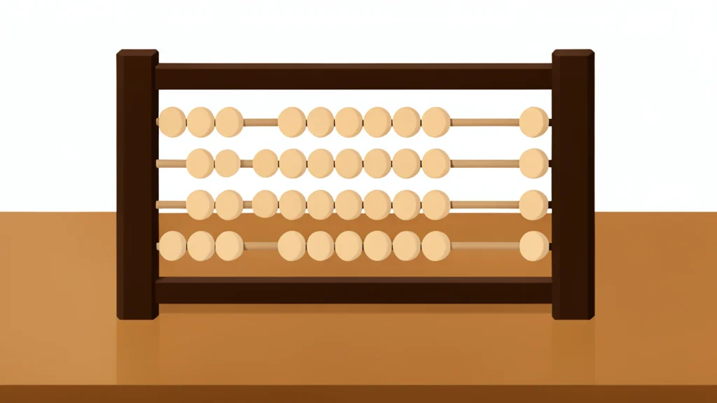 A traditional Japanese wooden abacus resting on a polished desk surface