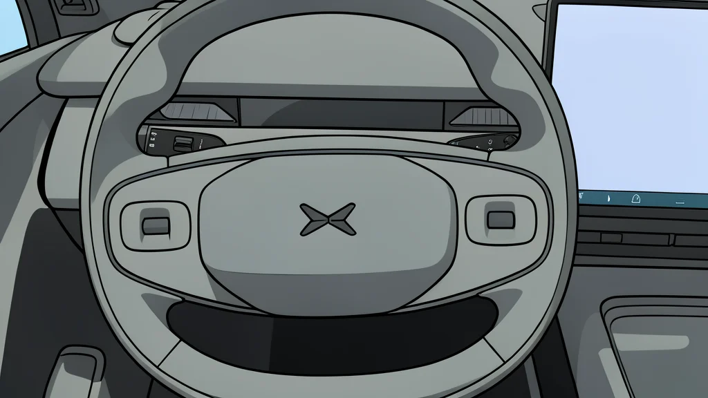 A sleek, modern electric vehicle chassis with visible wiring harnesses and a central processing unit module