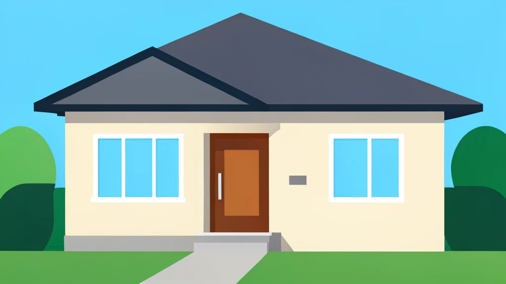 A modern suburban house exterior with a front door and windows