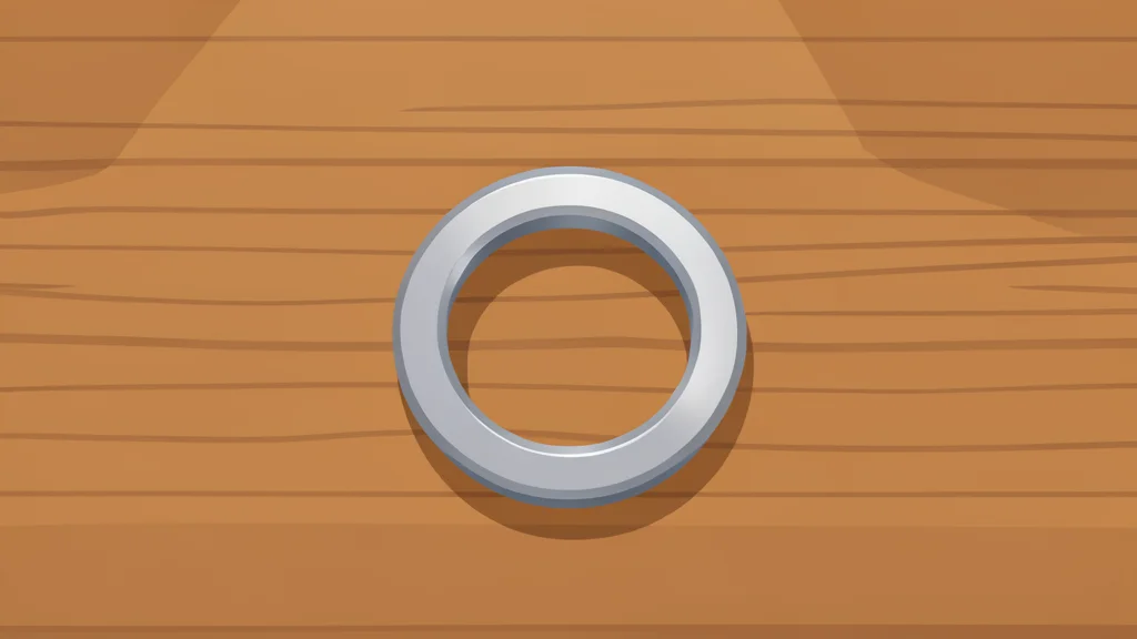 A small, smooth metallic ring resting on a wooden surface