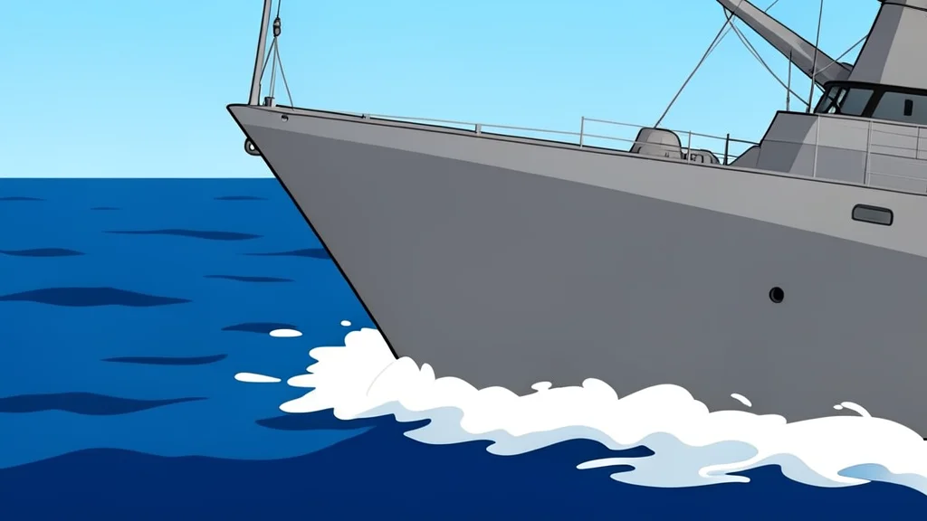 A large aircraft carrier sailing on a calm blue ocean under a clear sky
