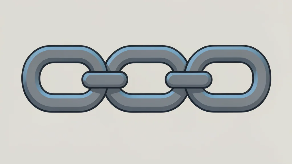 A digital chain of interlocking geometric blocks forming a secure loop.
