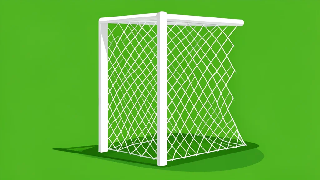 A grass football pitch with white boundary lines and a goal net in the background