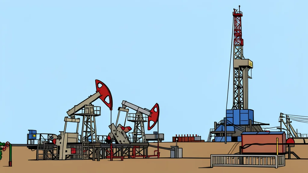 An offshore oil rig standing in the sea