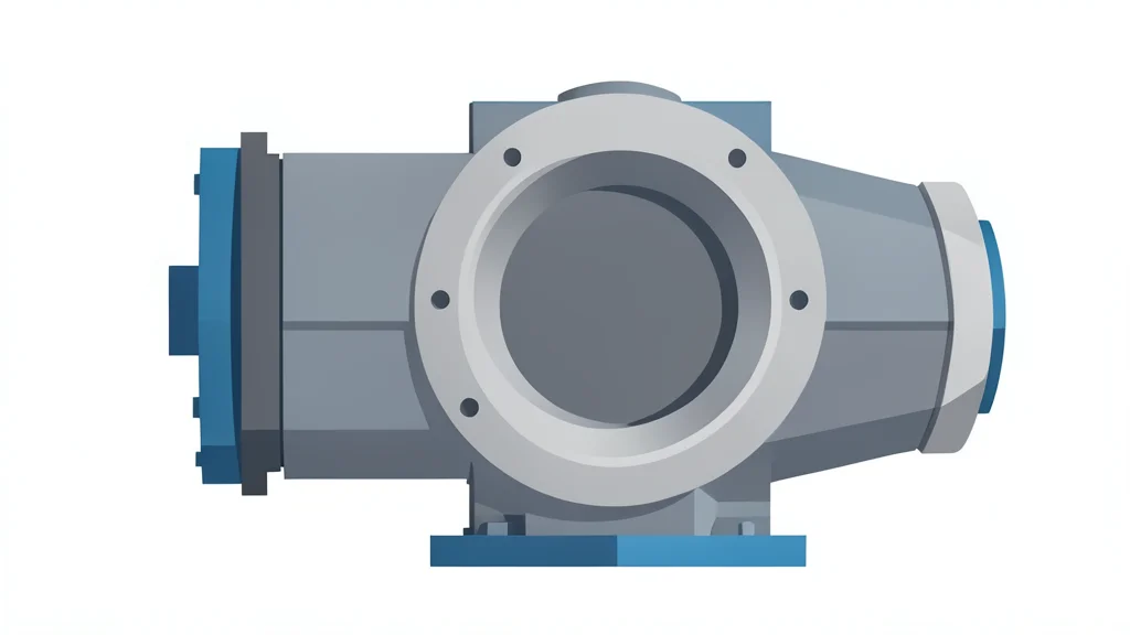 A large industrial gas turbine engine component in a clean, minimalist vector style.