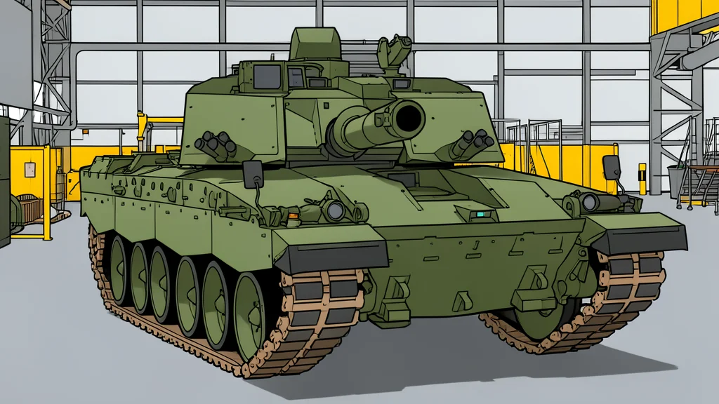 A modern main battle tank with a long smoothbore gun barrel parked on a gravel testing track