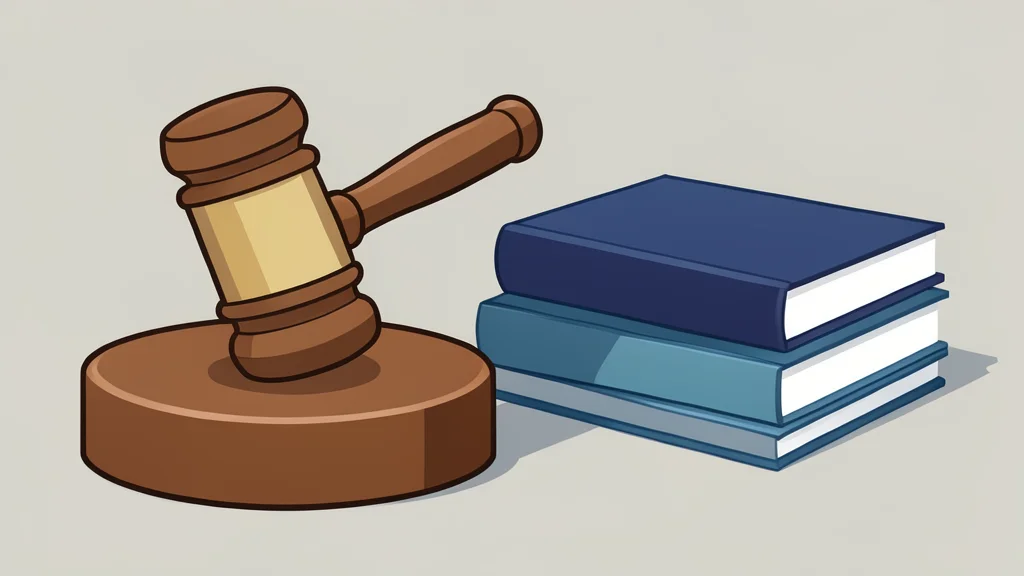 A wooden gavel resting on a sound block next to a stack of legal books