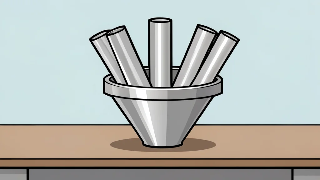 A cluster of metallic ingots next to a laboratory centrifuge