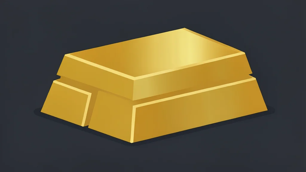 A stack of gold bars on a dark surface
