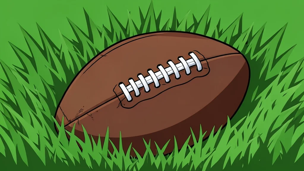 A grassy football field with white yard lines stretching toward a goalpost under a clear sky