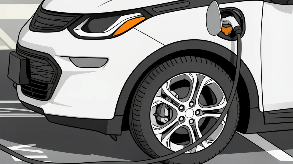 A white electric vehicle parked next to a charging station with a cable plugged into the side port