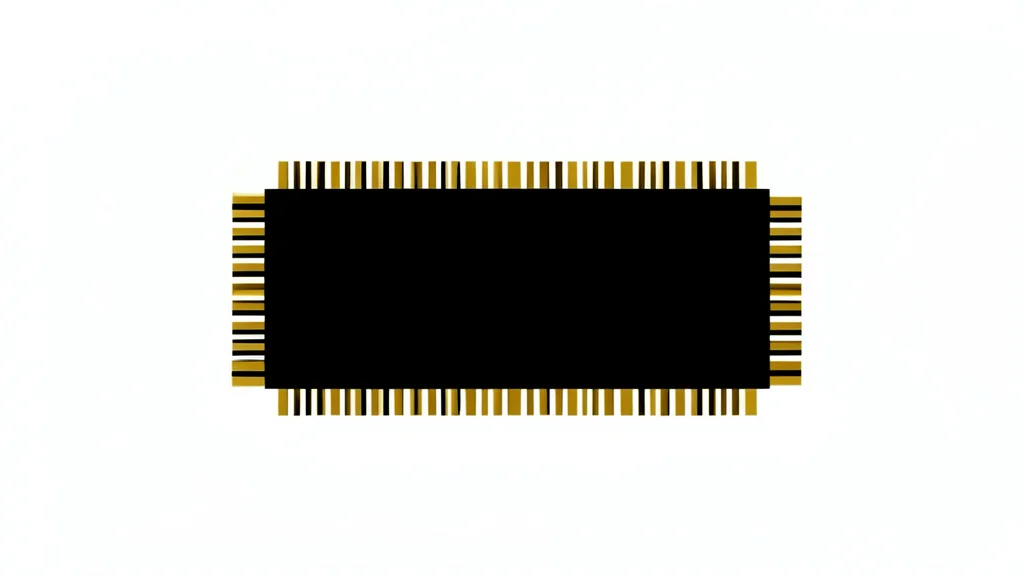 A close-up vector illustration of a black computer memory module with gold pins on a white background.