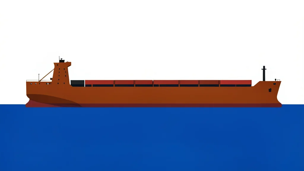 A large container ship sailing on calm blue water