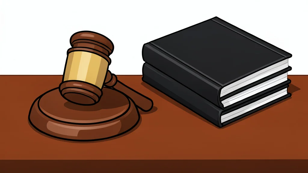 A wooden gavel rests on a polished mahogany desk beside a stack of leather-bound ledgers.