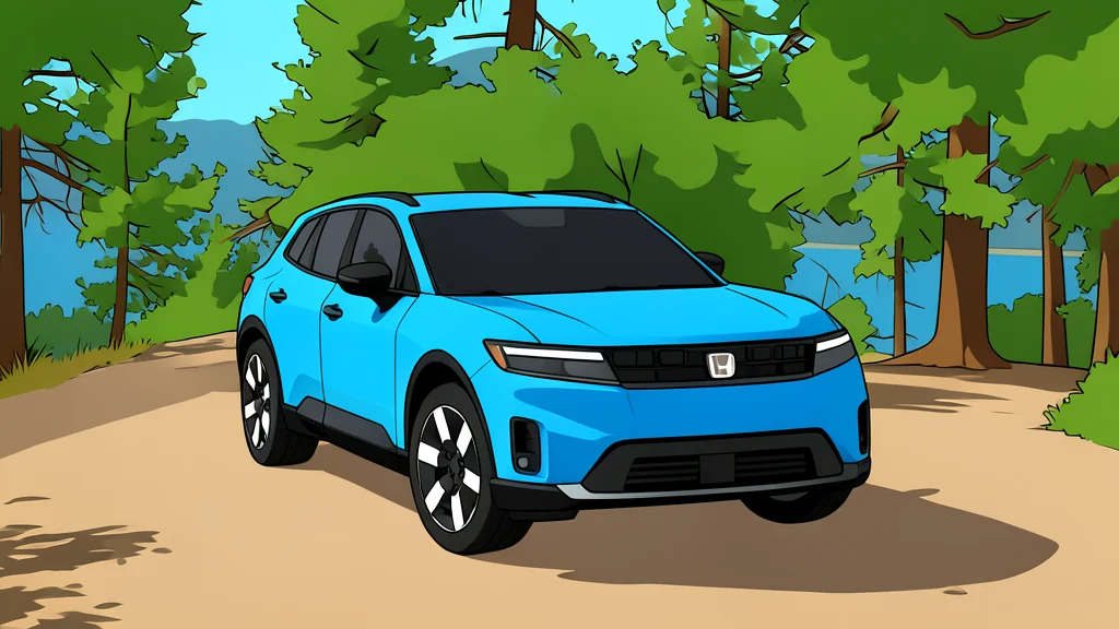 A white electric SUV parked next to a residential wall-mounted charging station with a cable plugged into the vehicle's side port.