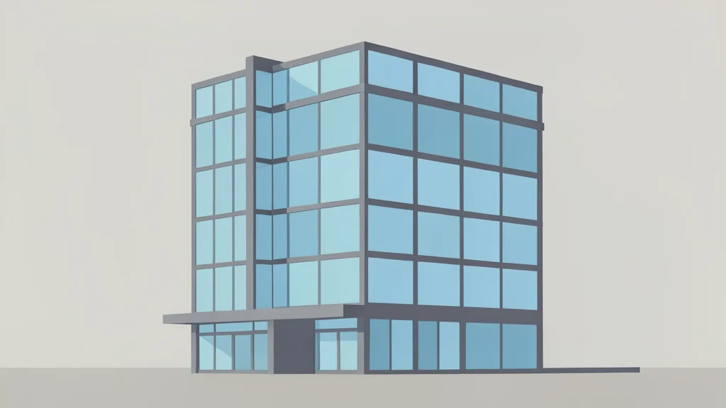 A modern glass office building with a minimalist facade