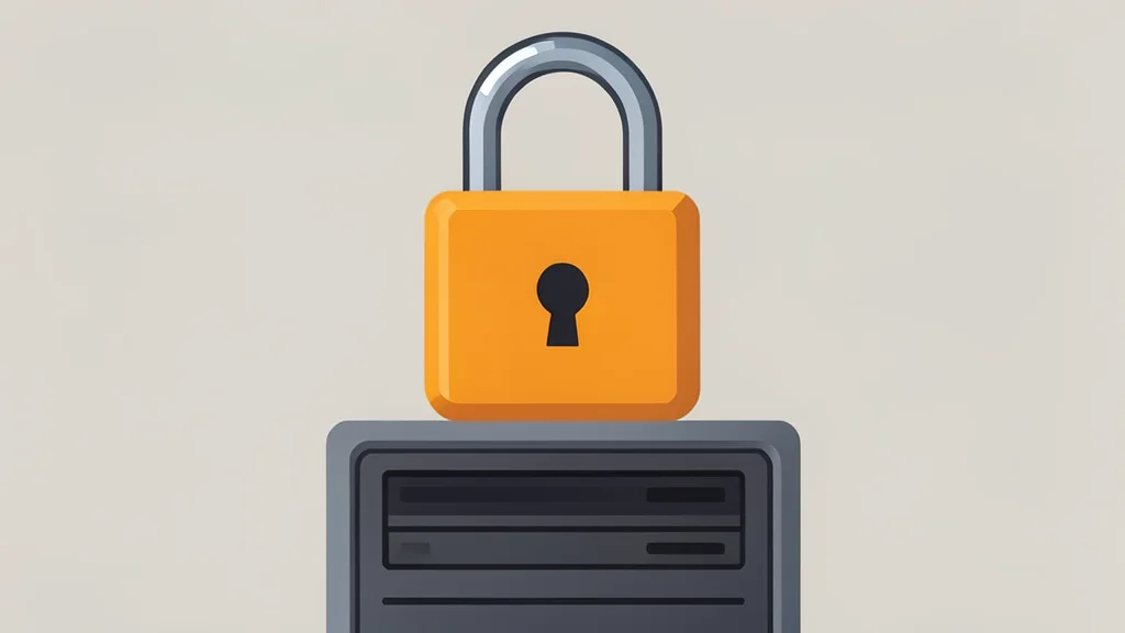 A digital padlock resting on a server rack