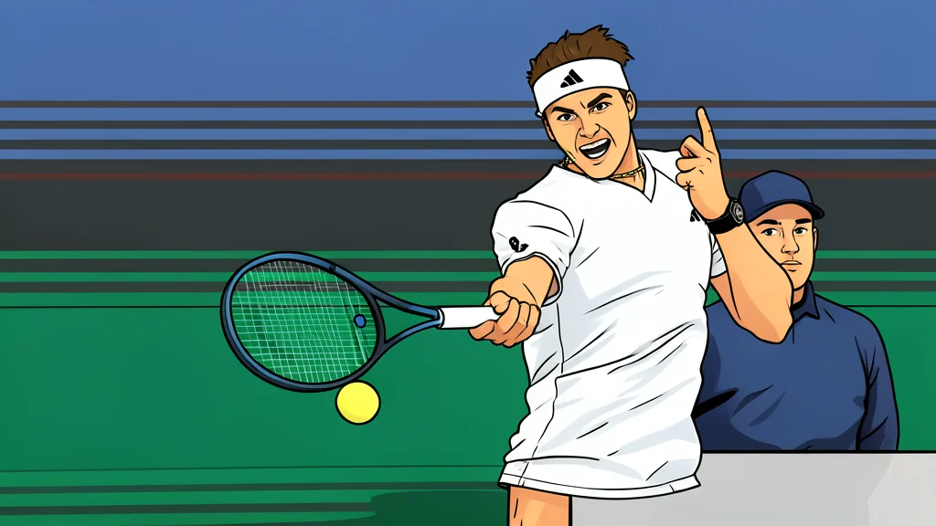 A red clay tennis court with white boundary lines and a net stretched across the center