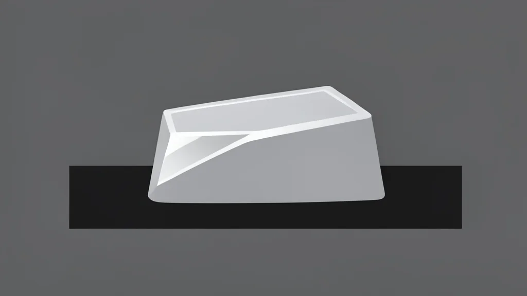 A polished, reflective silver ingot resting on a dark surface