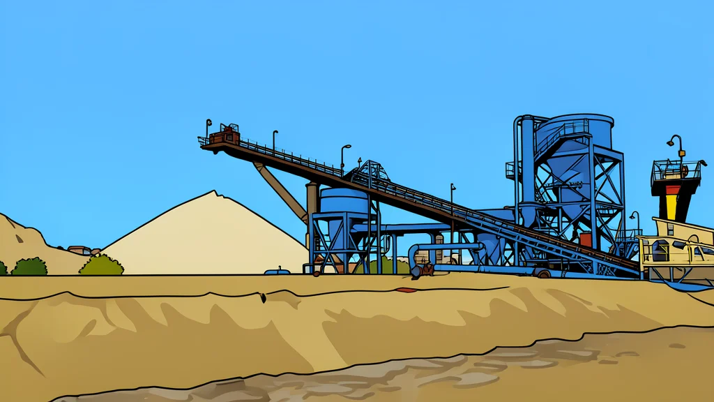 A flat vector illustration of metallic ingots and raw ore chunks arranged on a wooden table surface.