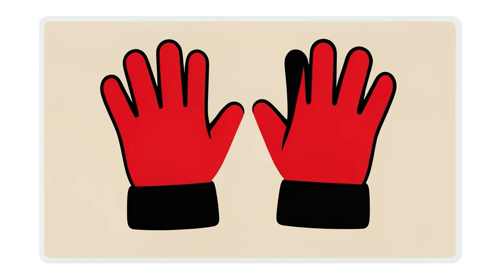A pair of red and black padded gloves resting on a canvas mat