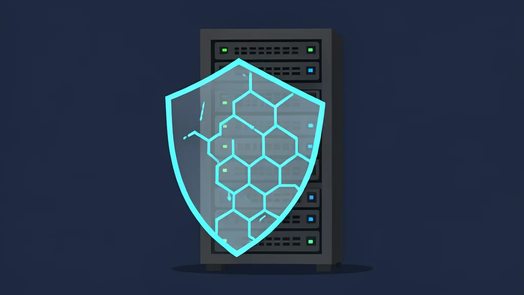 A digital shield protecting a server rack