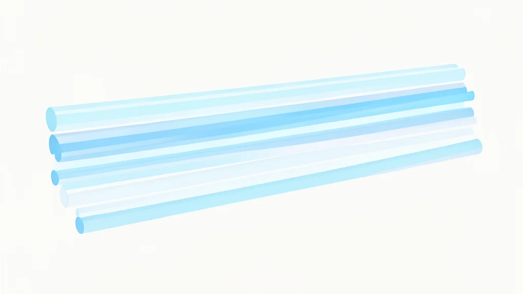 A bundle of thin, translucent glass fibers arranged in a parallel array