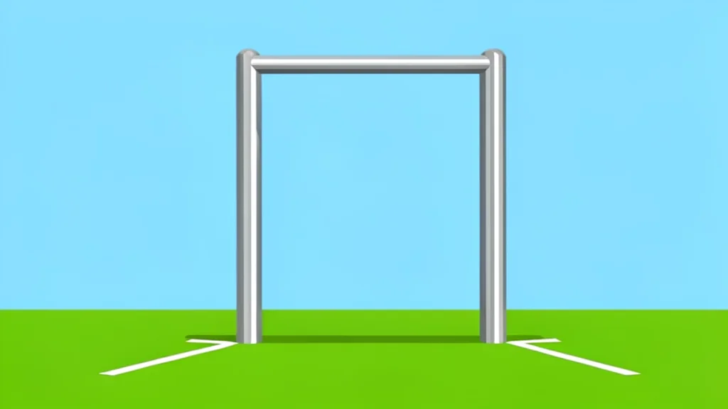 A flat vector illustration of a green football field with white yard lines under a clear blue sky.