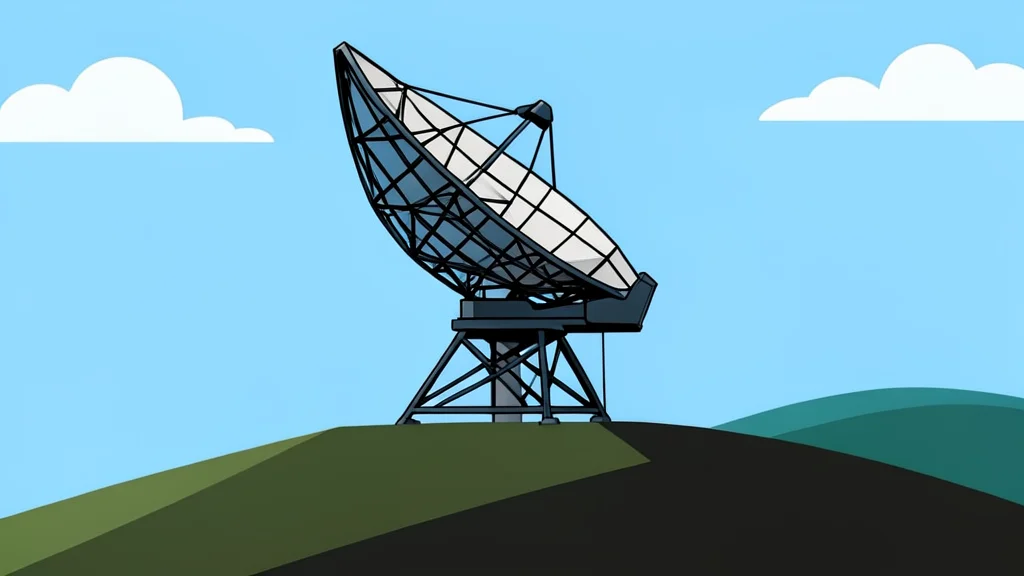 A radar dish on a hilltop scanning the horizon