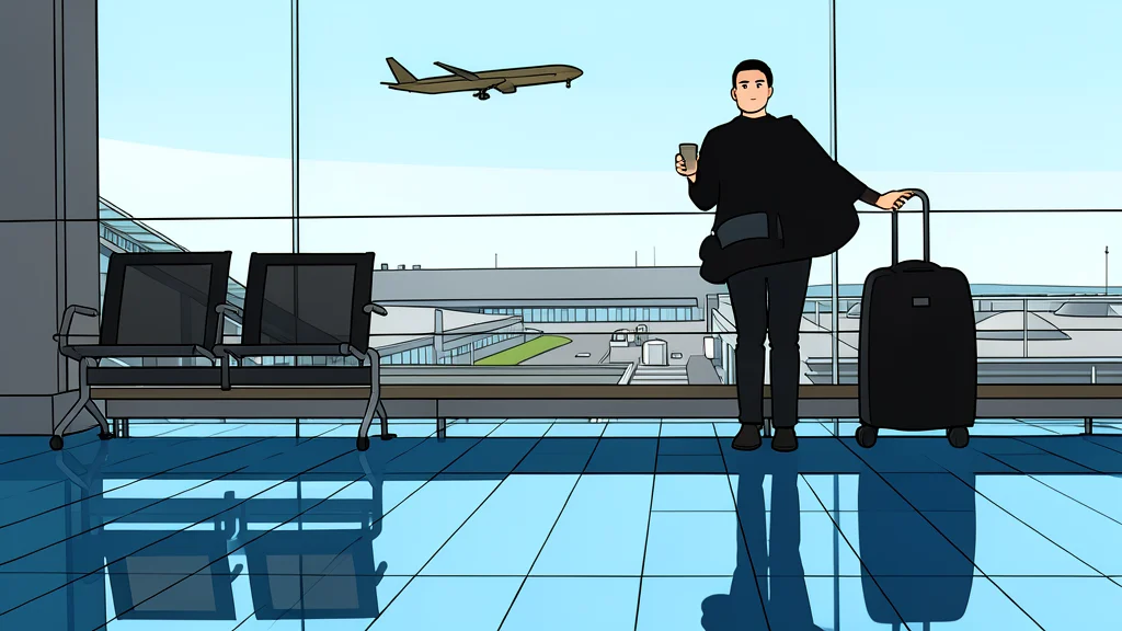 A modern airport terminal with large glass windows overlooking a tarmac where airplanes are parked