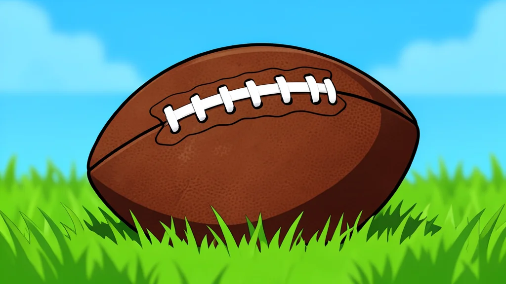 A wide-angle view of a football field with white yard lines stretching under a clear blue sky.
