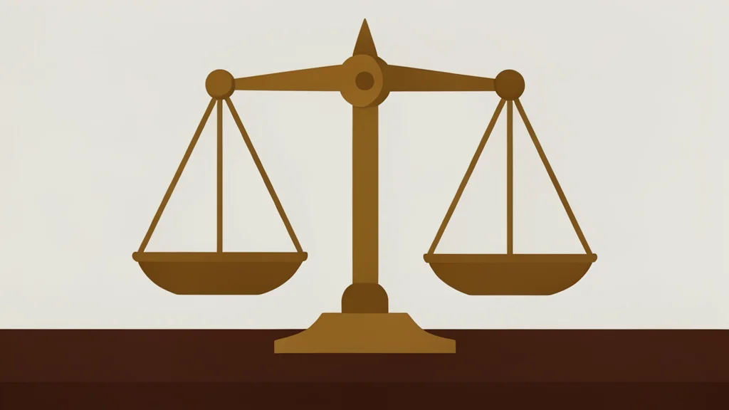 A traditional brass balance scale resting on a wooden desk