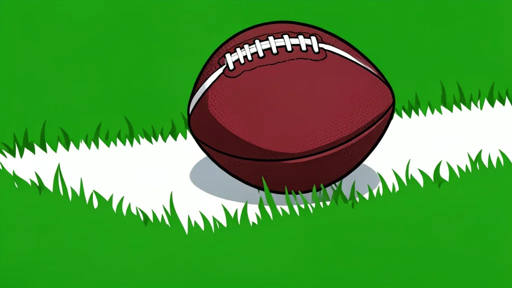 A green grass football field with white yard lines and goalposts in the distance