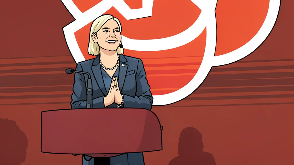 A minimalist vector illustration of a wooden parliamentary chamber with rows of empty seats and a central podium.