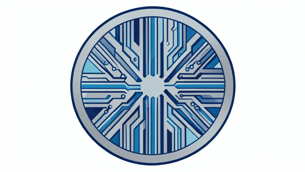 A close-up view of a silicon wafer with intricate circuit patterns