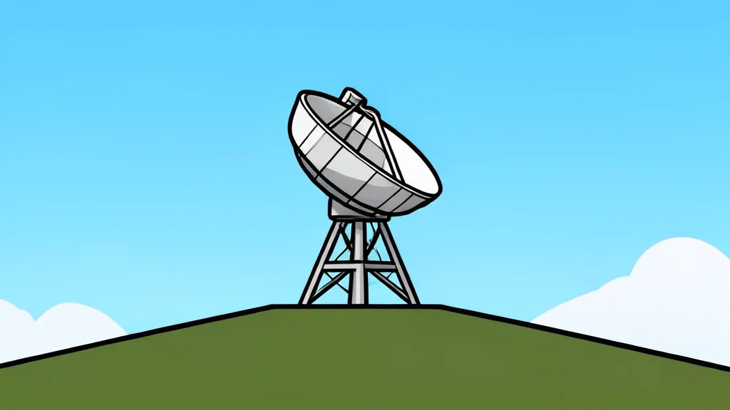 A radar dish on a hilltop scanning the horizon