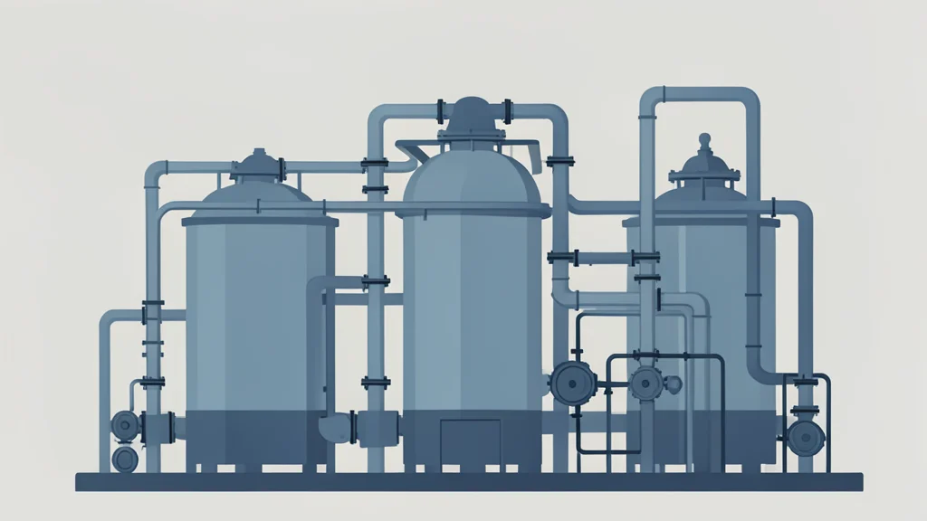 A large industrial gas storage tank facility with pipes and valves