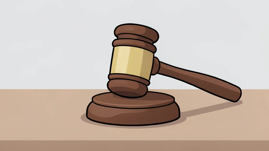 A wooden gavel resting on a polished desk surface