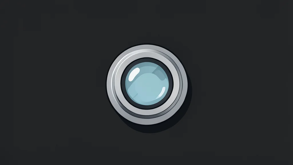 A close-up of a small, intricate optical component with a glass lens and metallic housing, resting on a dark surface.