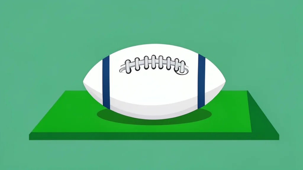 A single white football resting on green artificial turf.