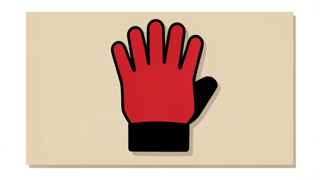 A pair of red and black padded gloves resting on a textured canvas mat