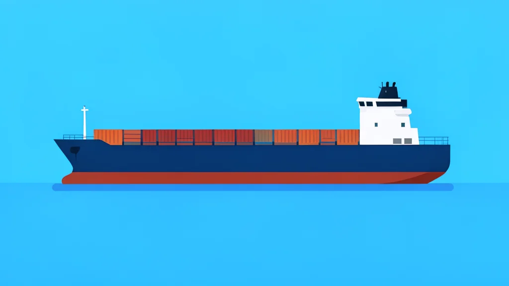 A large cargo ship sailing on the open ocean