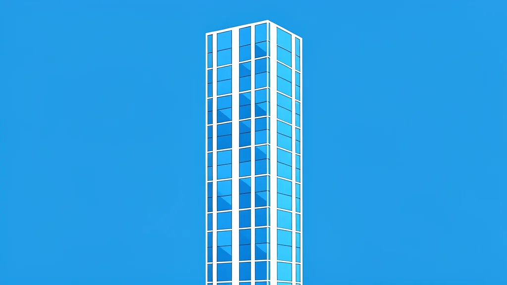 A modern glass skyscraper reflecting a clear blue sky
