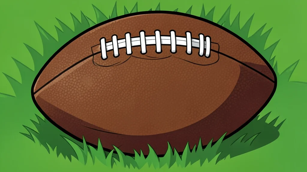 A grassy football field with white yard lines and goalposts under a clear sky