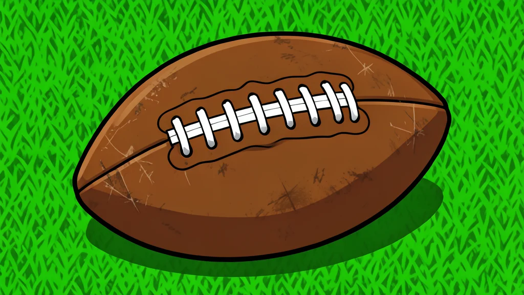A grassy football field with white yard lines stretching into the distance under a clear sky
